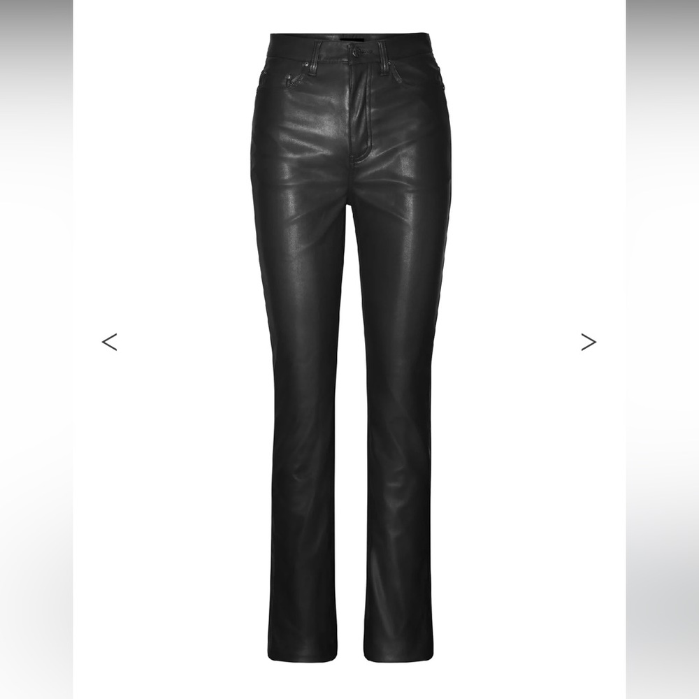 AFRM Heston Vegan Leather High-Rise Straight Leg Pant